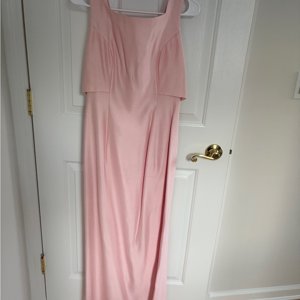 Vintage Blush Maxi Bridesmaid Gown